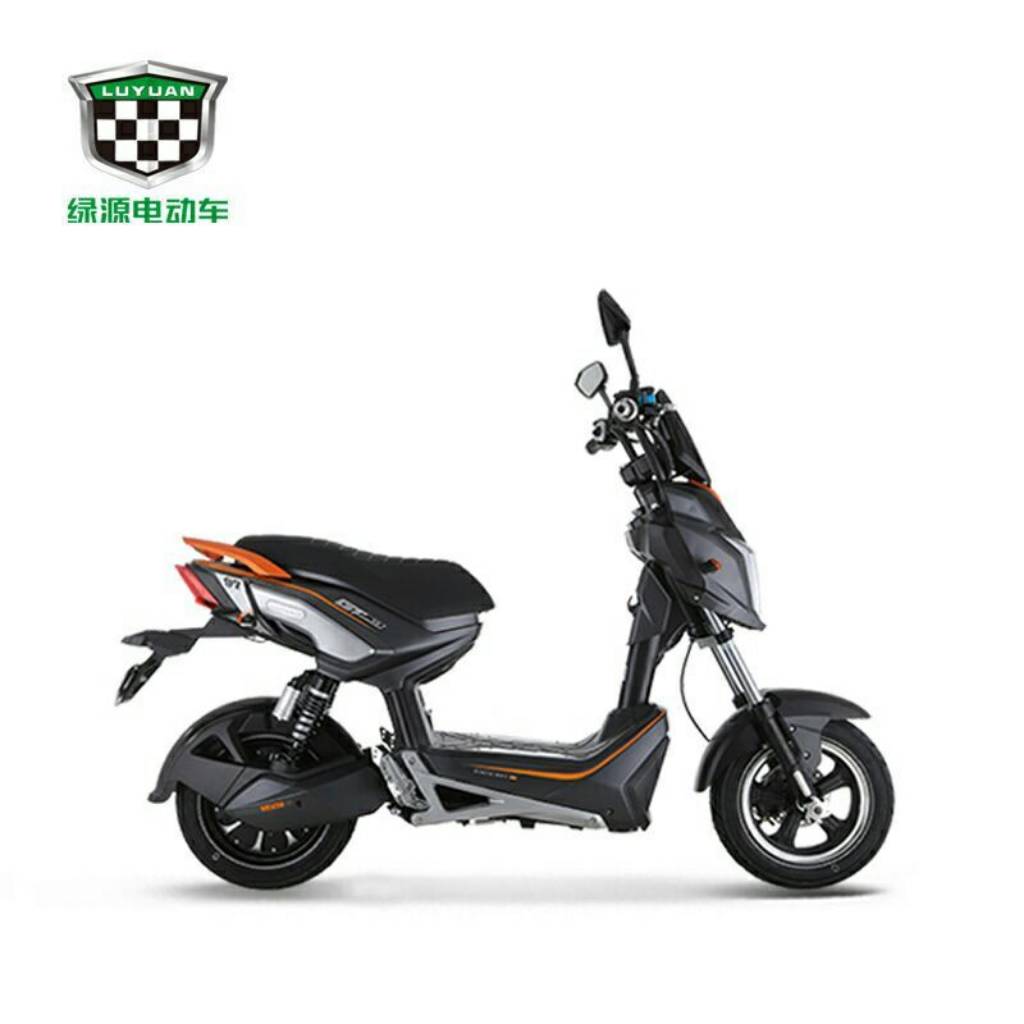绿源电动车炫酷机车安全舒适黑金电瓶车踏板48v21ah自由骑士