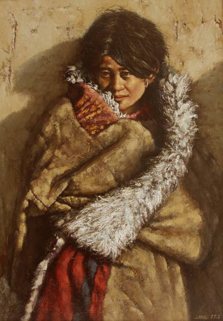 油画《藏族女孩》50 × 70 cm 作者:熊建奇